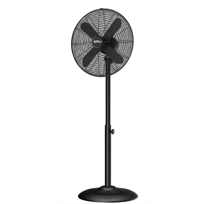 GUNMANSA Alva Air 40cm Matte Black Finish Telescopic Pedestal Fan