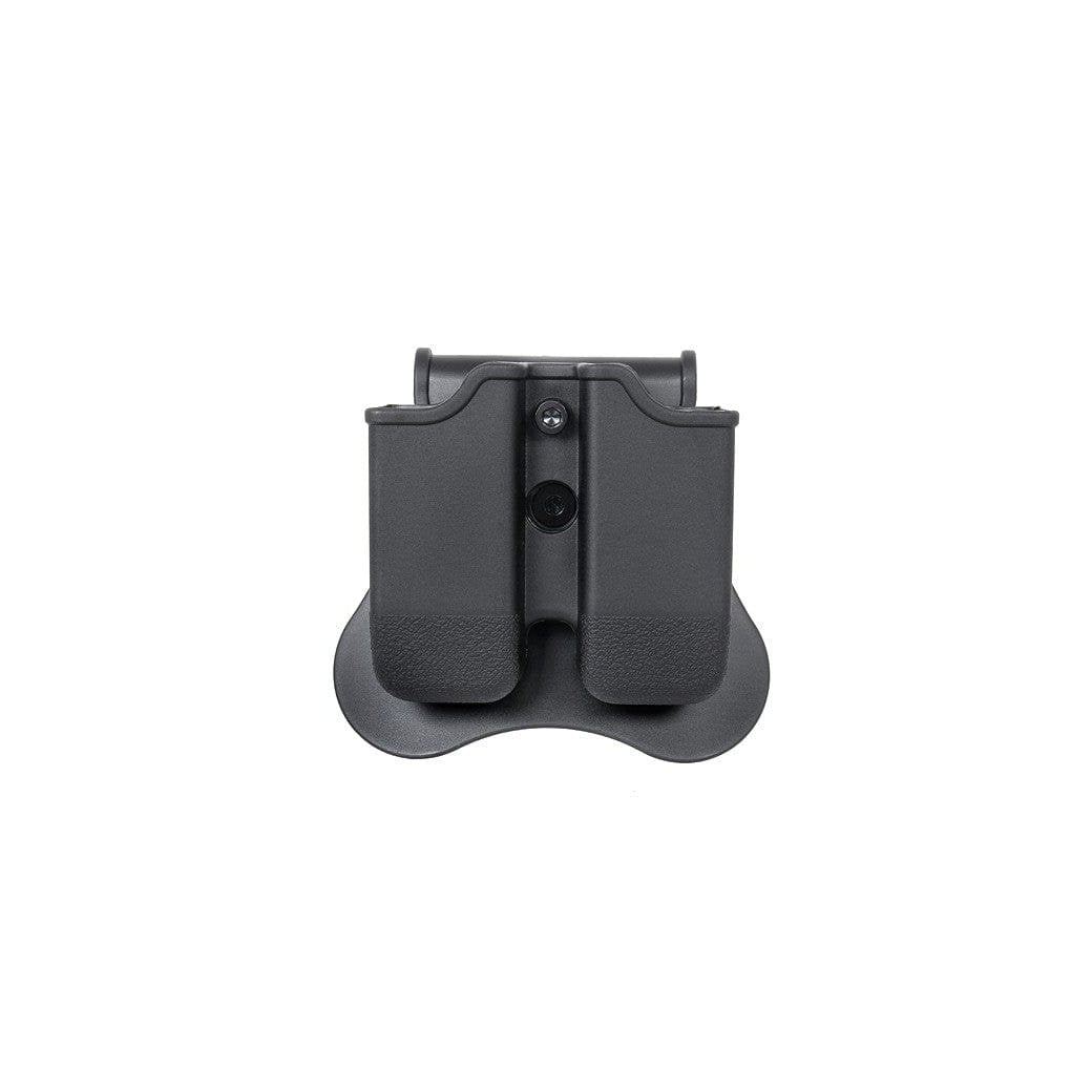 GUNMANSA AMOMAX BLACK DOUBLE MAGAZINE HOLSTER FOR GLOCK 17 / 18/19 [AM-MP-G3]