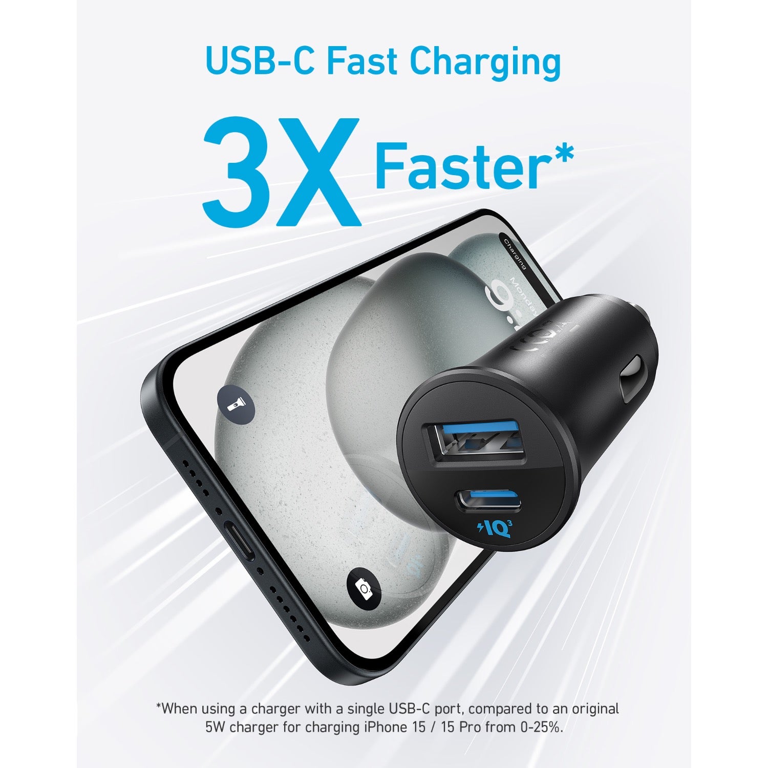 GUNMANSA Anker 30W Car Charger (2 Ports) - Black