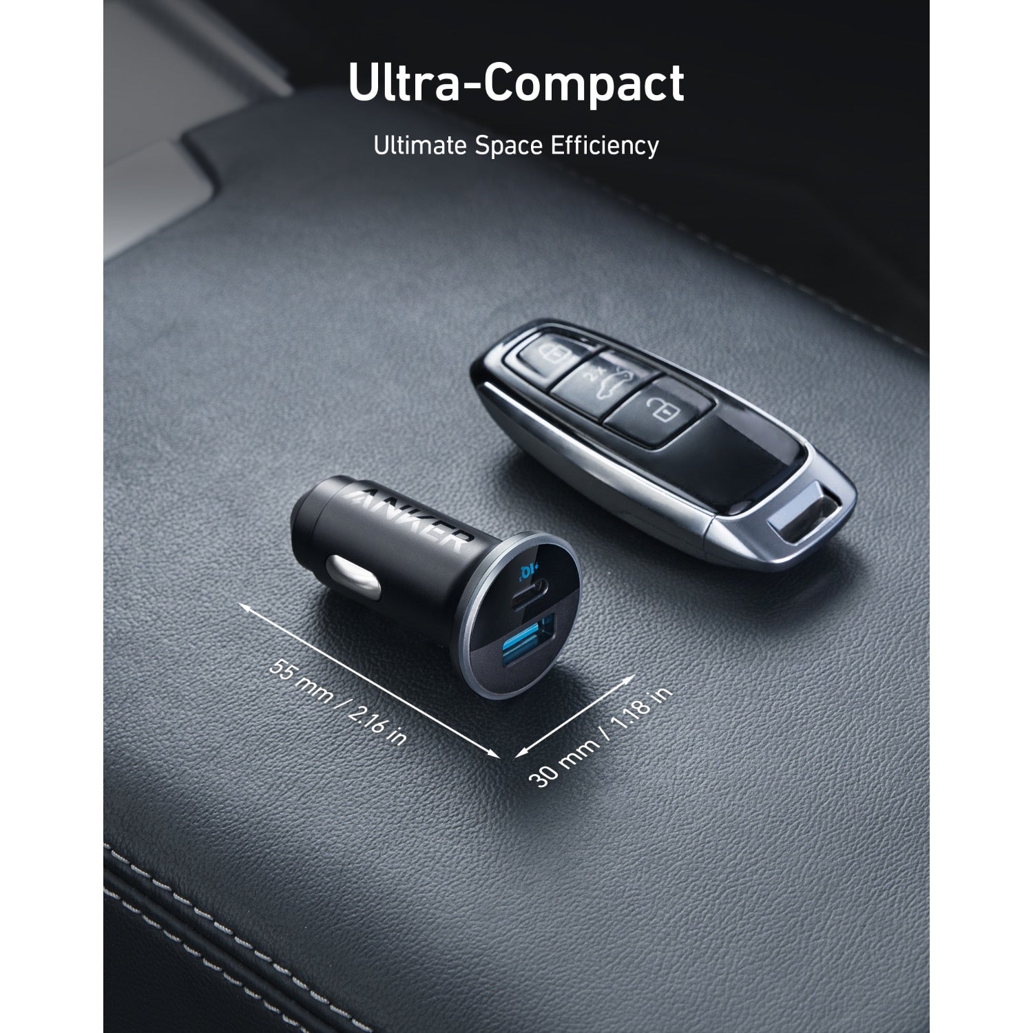 GUNMANSA Anker 323 Car Charger 52.5W - Black