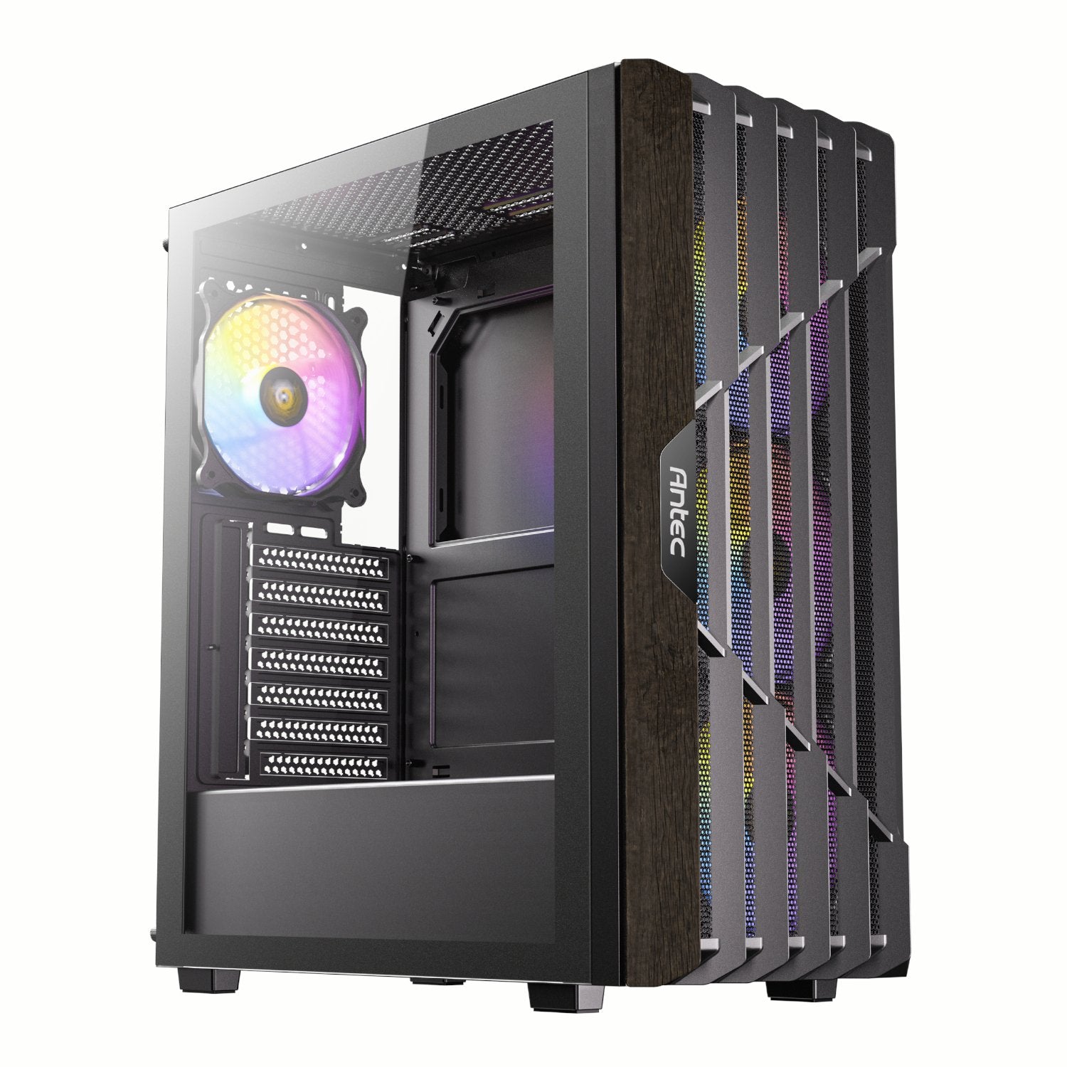 GUNMANSA Antec AX63 Wood ARGB ATX Mid Tower Gaming Chassis - Black