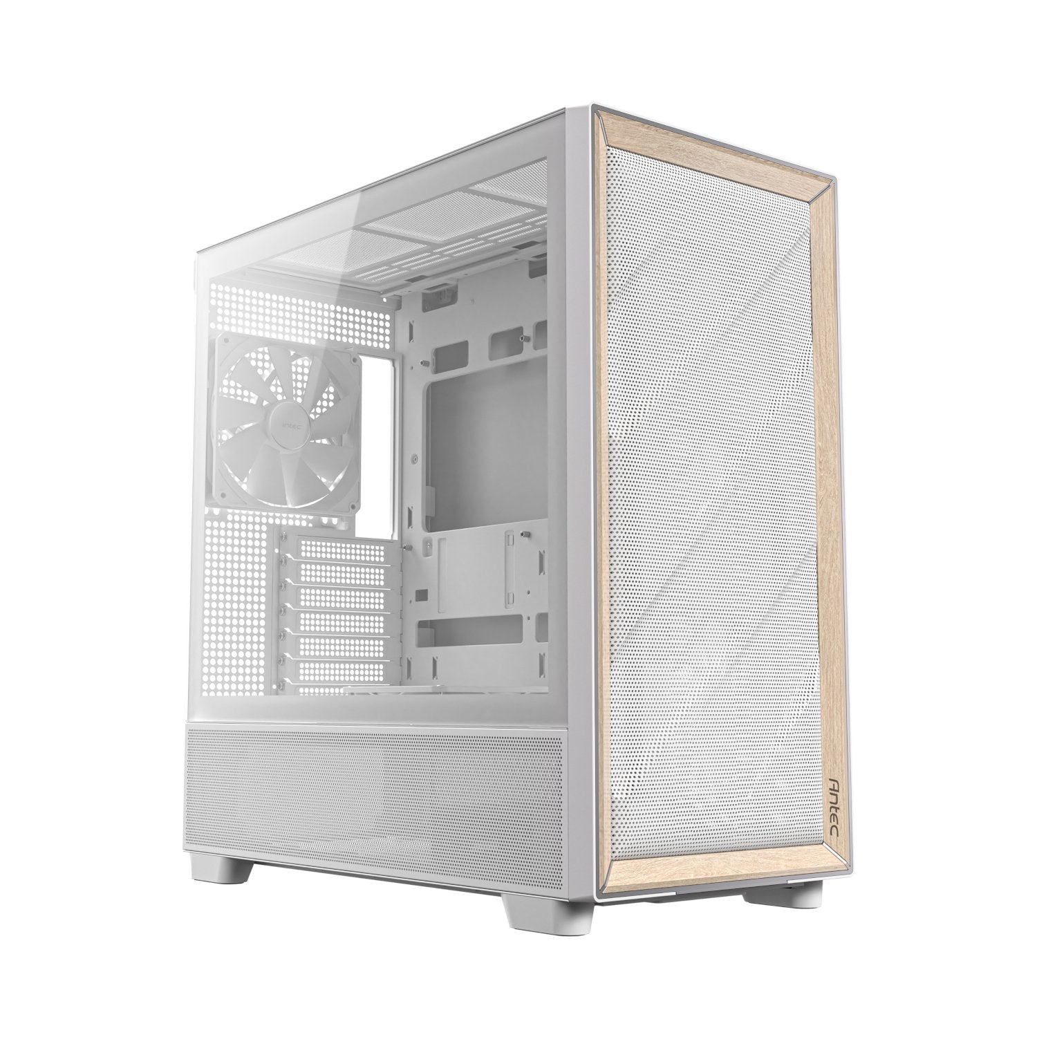 GUNMANSA Antec FLUX Mid-Tower E-ATX Gaming Chassis Wood Front Panel - White