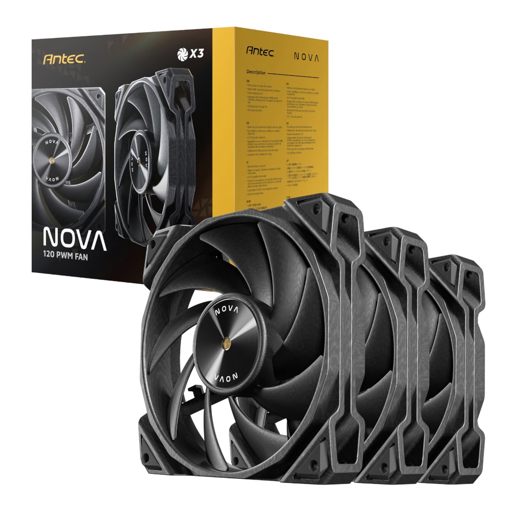 GUNMANSA Antec NOVA 120 PWM Fan 3 Pack with Speed Controller - Black