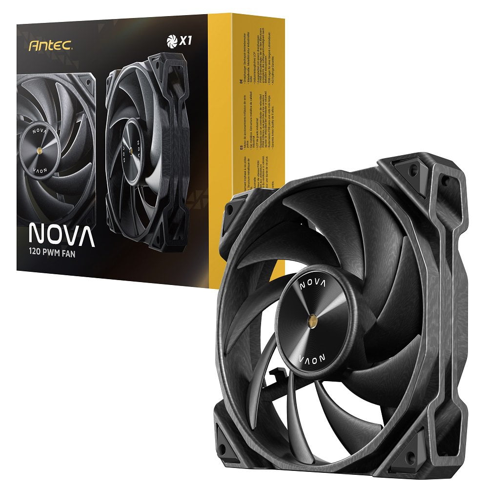 GUNMANSA Antec PWM PC Fans, 120mm Fan, Premium High-Performance Fan, PWM Case Fan, 3-Phase Speed Control, 3200 RPM, Industrial-Grade LCP Material, Nova Series Single Pack