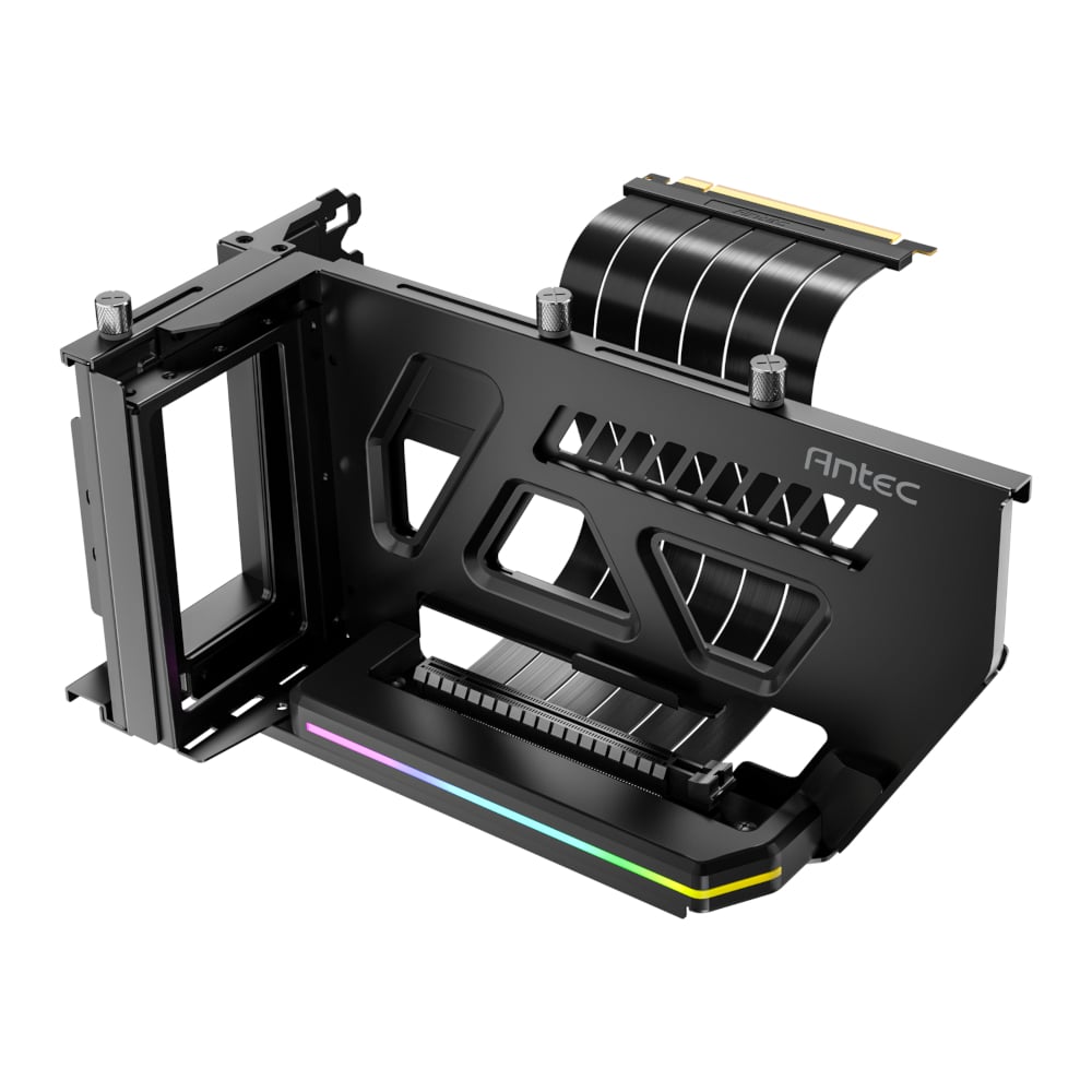GUNMANSA Antec SHIFT ARGB Vertical GPU Bracket with PCIe 4.0 Riser Cable - Black