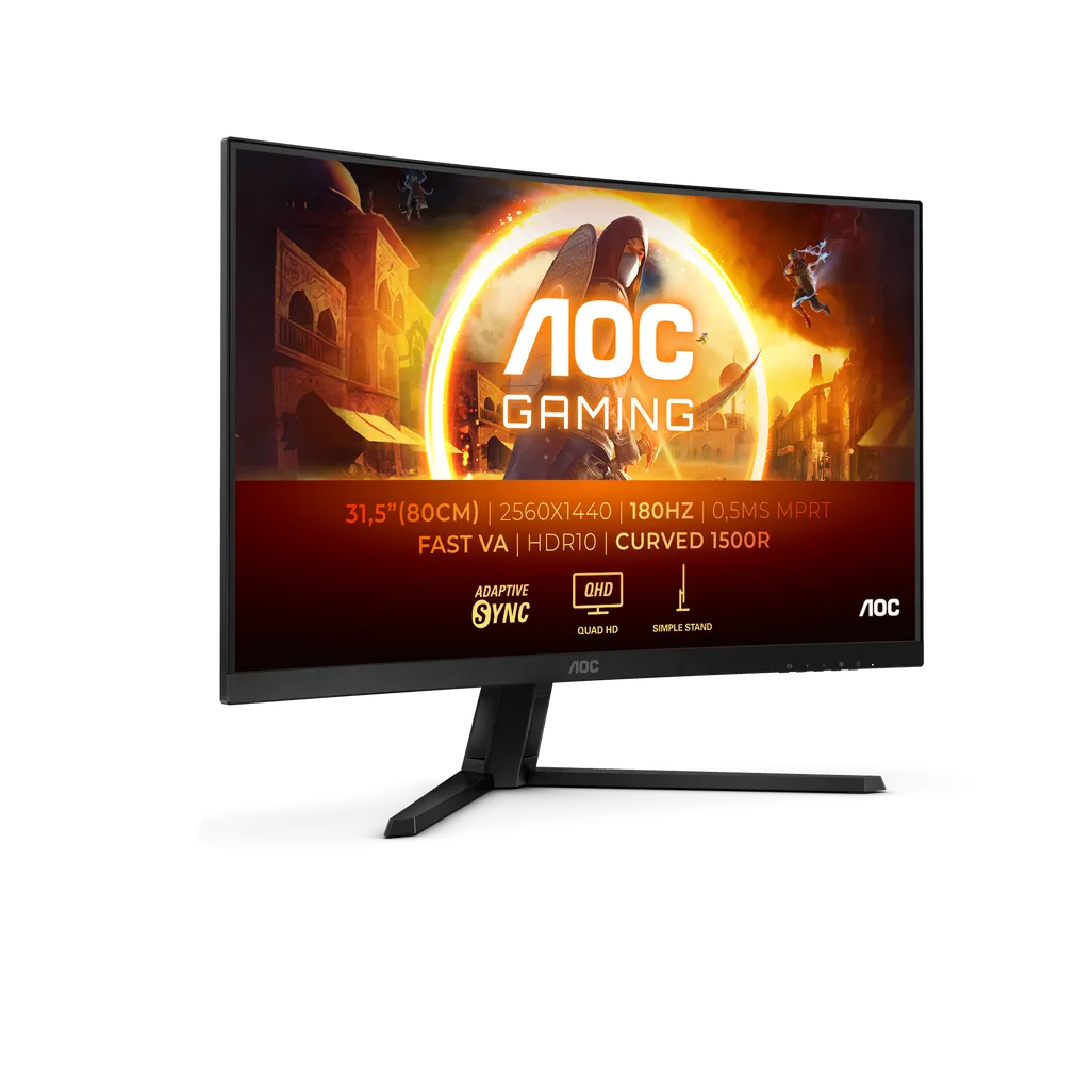 GUNMANSA AOC G4 CQ32G4VE, 81.3 cm (32"), 2560 x 1440 pixels, Quad HD, LCD, 0.5 ms, Black, Grey