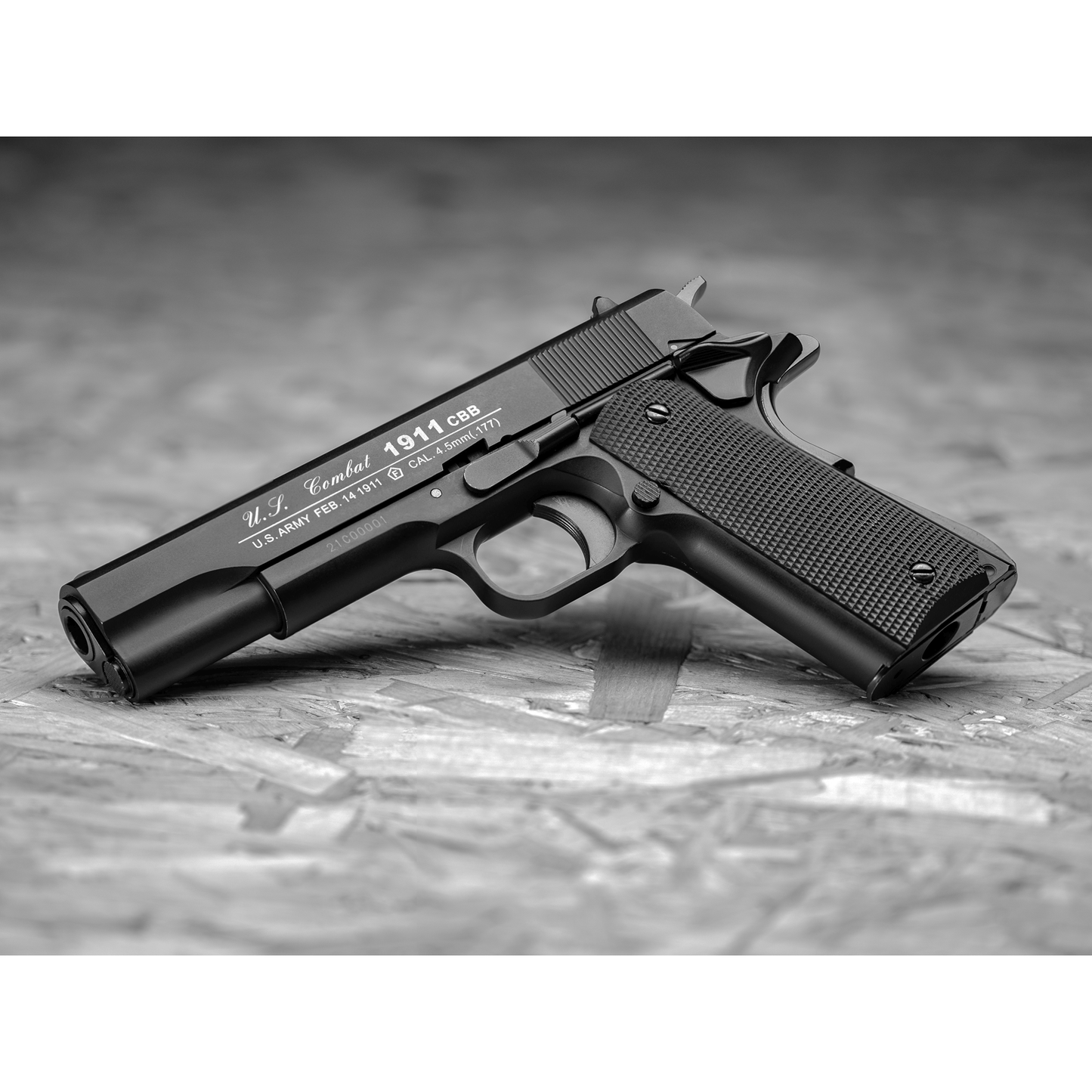 GUNMANSA ASG 1911 US-C Gas Gun (Semi Auto|Blowback|CO2|18 Rounds|420 FPS|2.85J|4.5mm BB) 19803