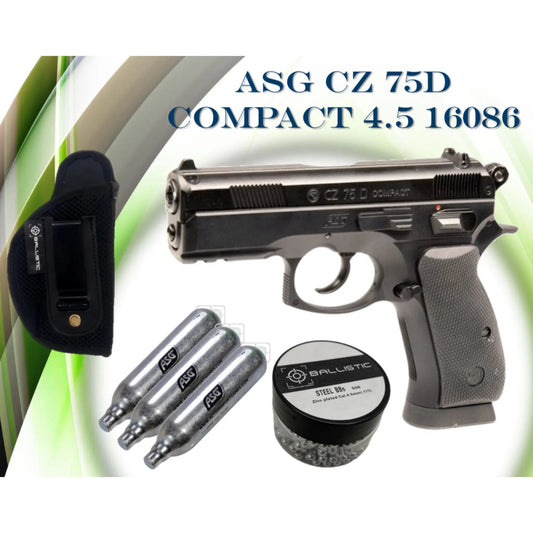 GUNMANSA ASG CZ 75 D COMPACT 4.5mm GAS GUN COMBO - SPECIAL - GSA