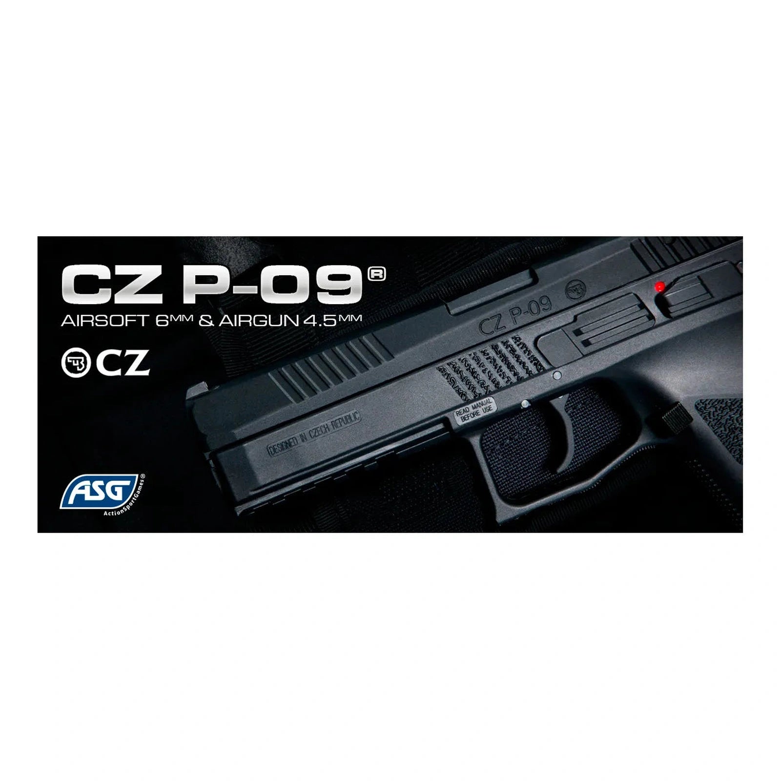 GUNMANSA ASG CZ P-09 Airsoft Pistol (GG|Semi Auto|Blowback|22) 17657
