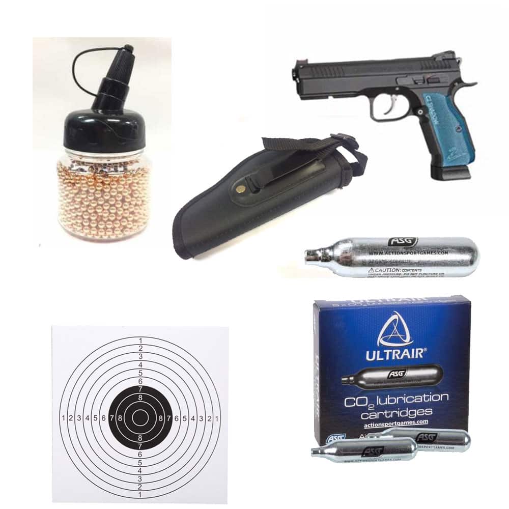 GUNMANSA ASG CZ Shadow 2 BB Pistol Blowback 4.5mm - 19485-combo