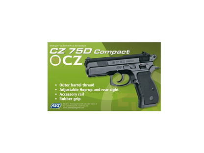 GUNMANSA ASG CZ75 D Compact Gas Gun Combo(Semi Auto|NBB|CO2|16 Rounds|413 FPS|1.6J|4.5mm BB) 16086 - SPECIAL - GSA