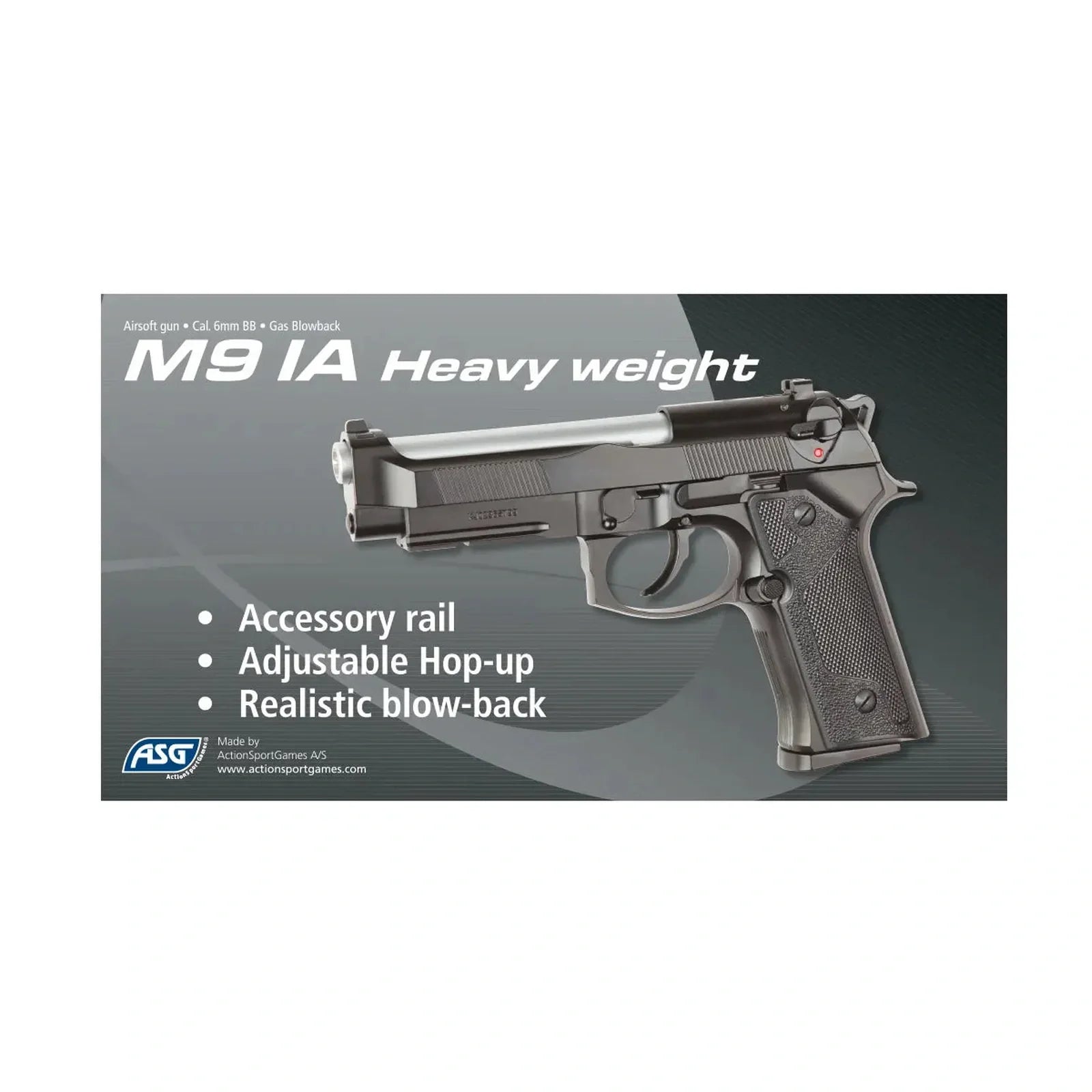 GUNMANSA ASG M9 Airsoft Pistol (GG|Semi Auto|Blowback|25) 14835