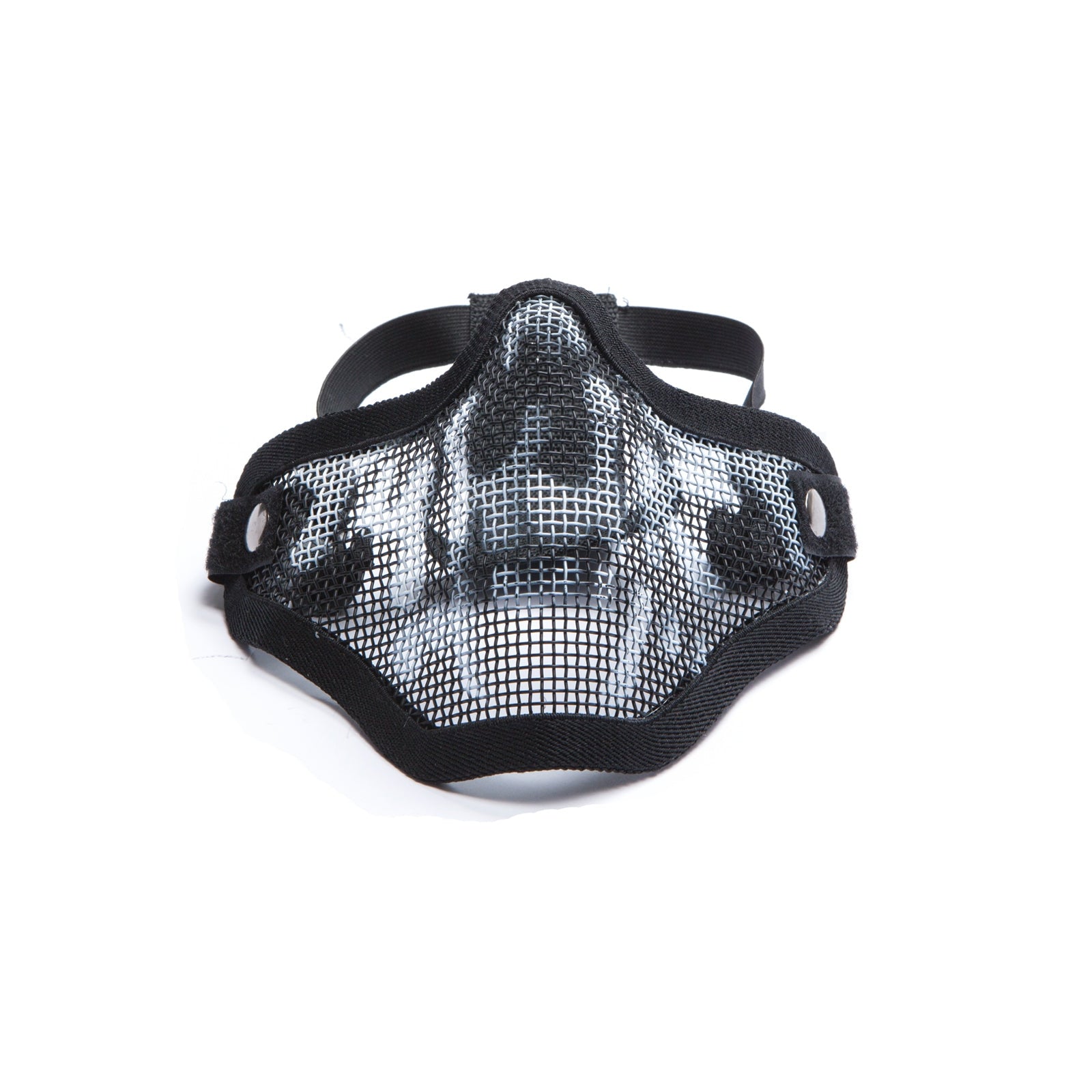 GUNMANSA ASG MESH MASK METAL LOWER HALF BLACK SKULL PRINT 18046