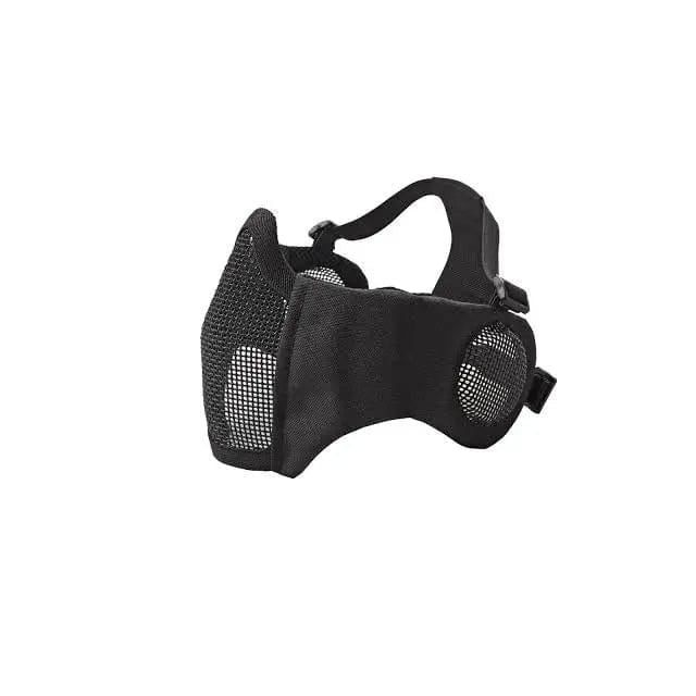 GUNMANSA ASG METAL AIRSOFT MESH MASK, EAR PROTECT, BLACK  - 19216