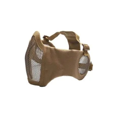 GUNMANSA ASG METAL AIRSOFT MESH MASK, EAR PROTECT, TAN  -19234