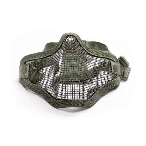 GUNMANSA ASG METAL AIRSOFT MESH MASK, LOWER HALF, OD GREEN - 18000