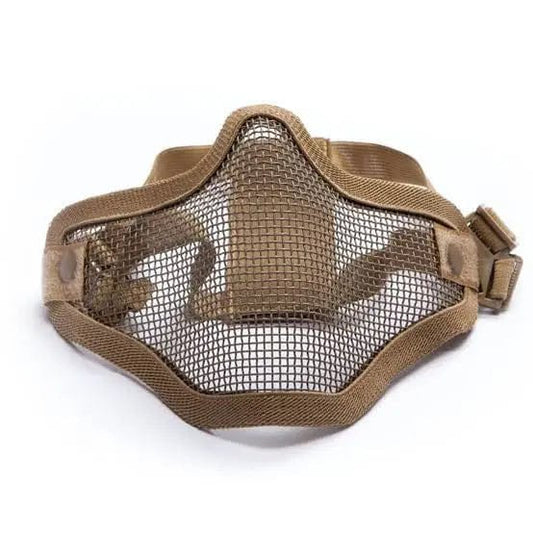 GUNMANSA ASG METAL AIRSOFT MESH MASK, LOWER HALF, TAN - 17999