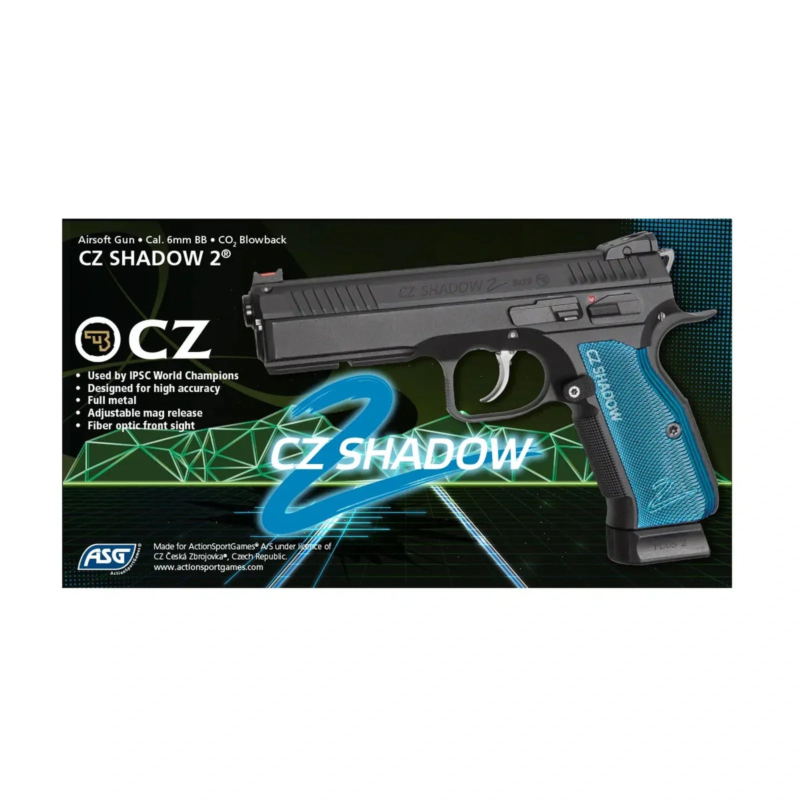 GUNMANSA ASG MS CZ Shadow 2  Airsoft Pistol (CO2|Semi Auto|Blowback|26) 19307