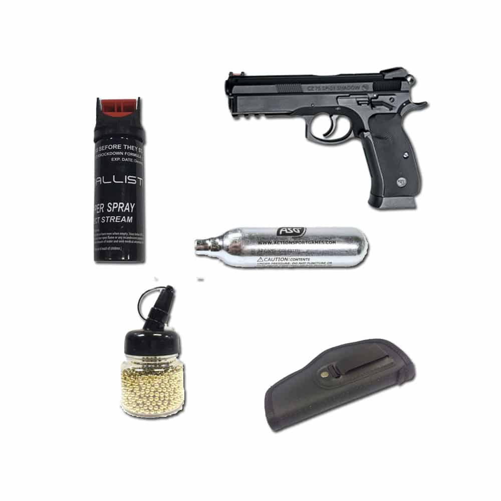 GUNMANSA ASG SP01 Shadow BB Pistol With Pepper Spray Combo