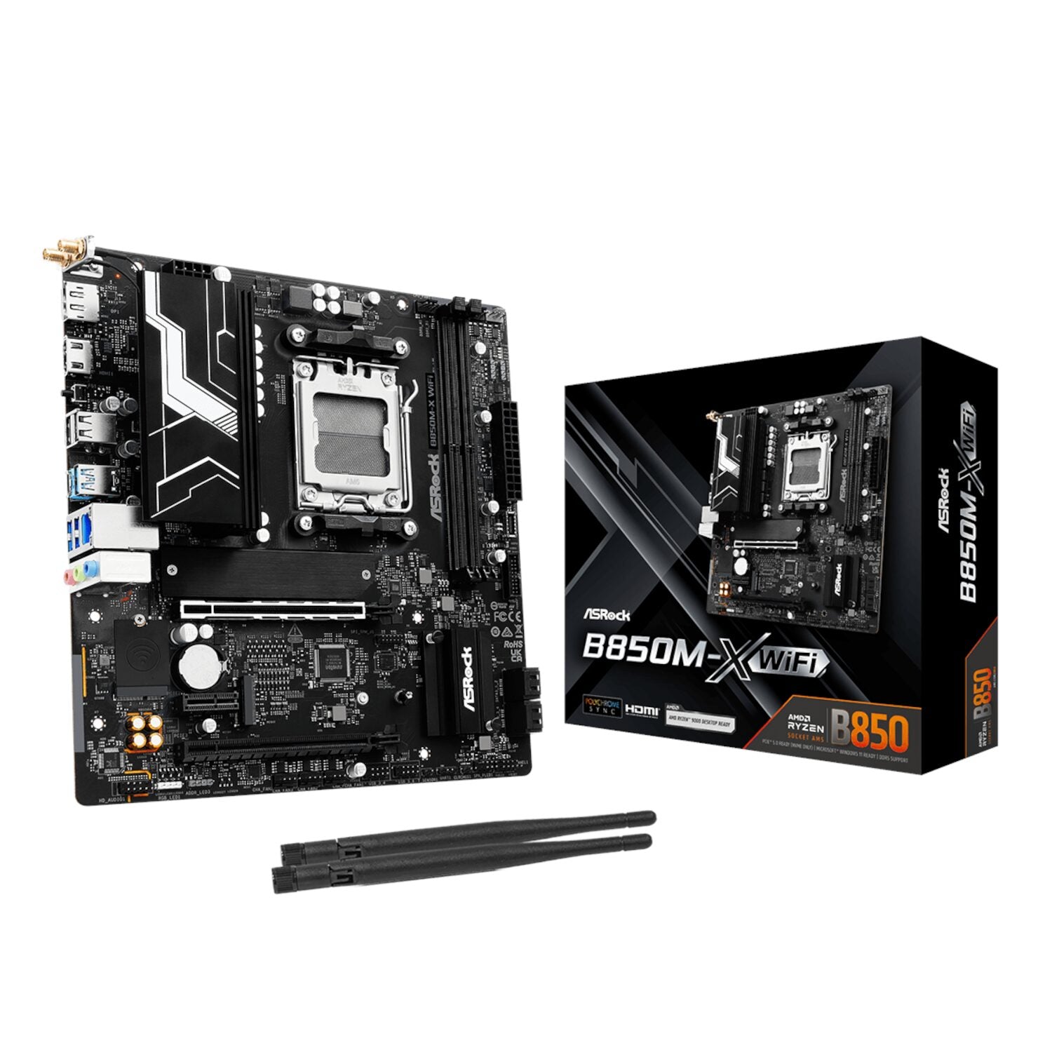 GUNMANSA ASRock B850M-X WiFi AM5 Micro ATX Motherboard (DDR5, PCIe 5.0, Wi-Fi 6E)
