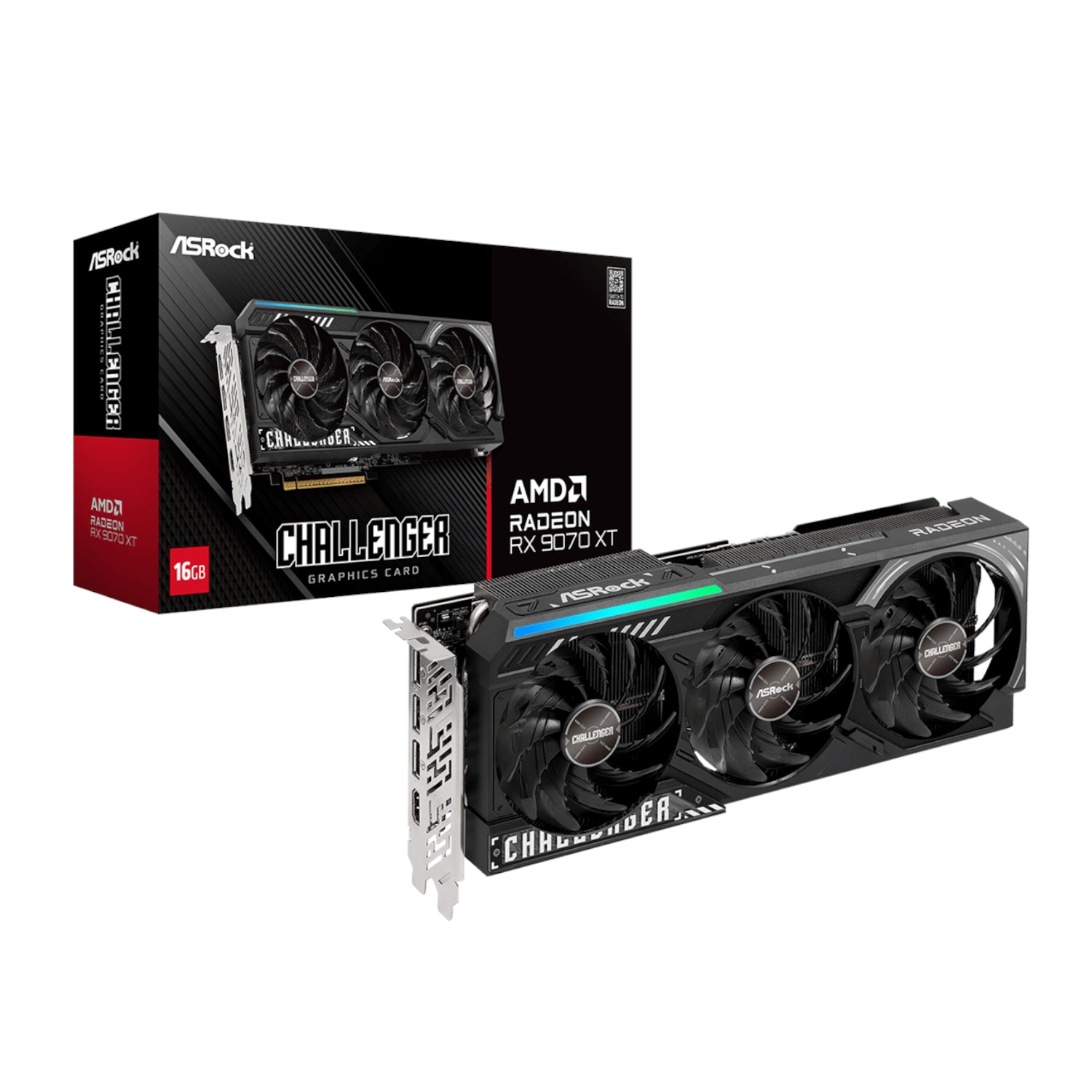 GUNMANSA ASRock Radeon RX9070 XT Challenger 16G Graphics Card