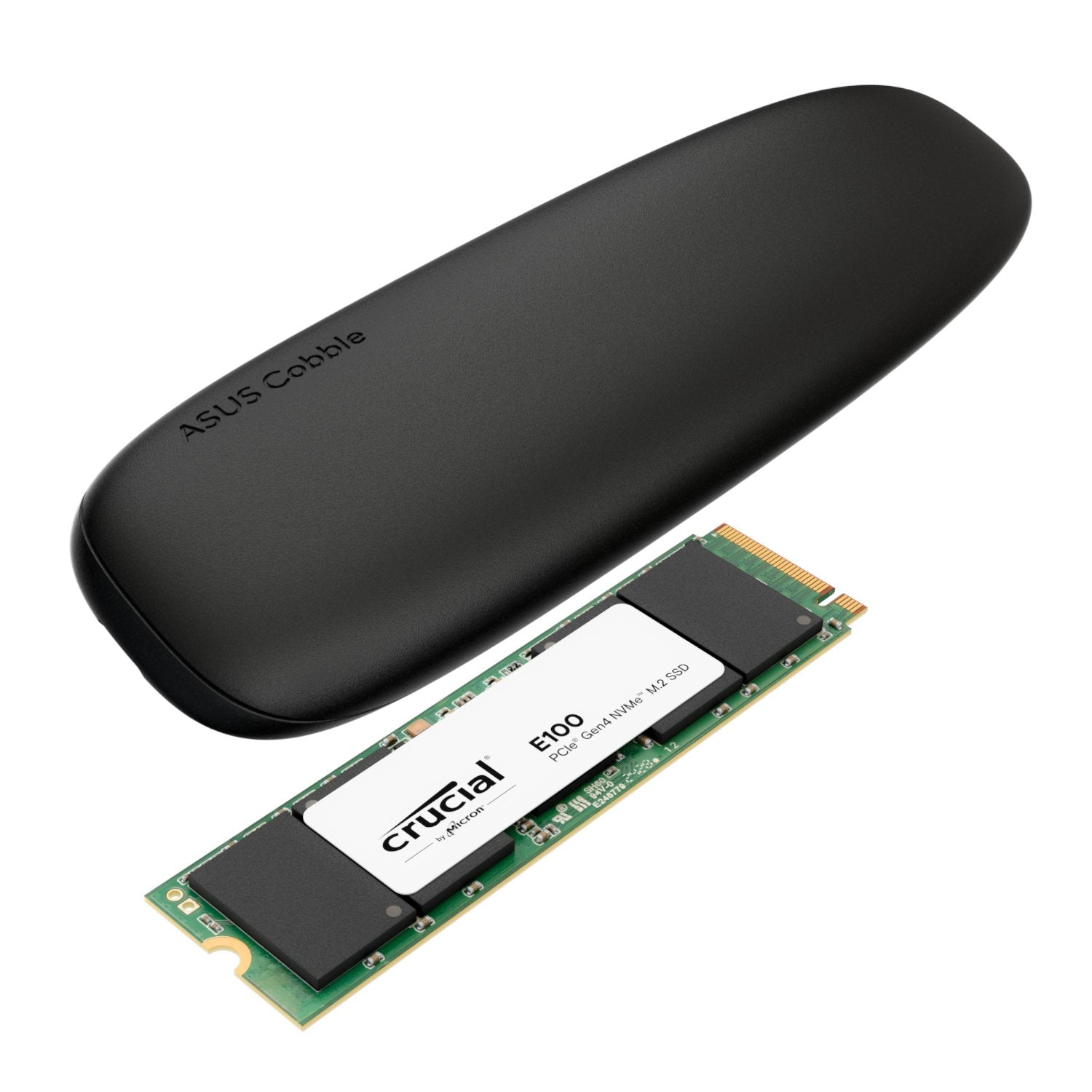 GUNMANSA Asus Cobble M.2 SSD Type-C Enclosure and Crucial E100 480GB NVMe Bundle - Black