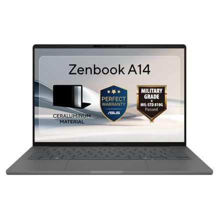 GUNMANSA Asus Consumer ASUS Zenbook A14 /14.0-inch/WUXGA (1920 x 1200) OLED 16:10/Snapdragon® X X1 26 100 Processor /Non-touch screen/32GB LPDDR5X on board/1TB M.2 NVMe™/Qualcomm® Adreno™ GPU / Wi-Fi 6E(802.11ax) (Triple band) 2*2 + Bluetooth® 5.3 Wireless Card / Backlit Chi...