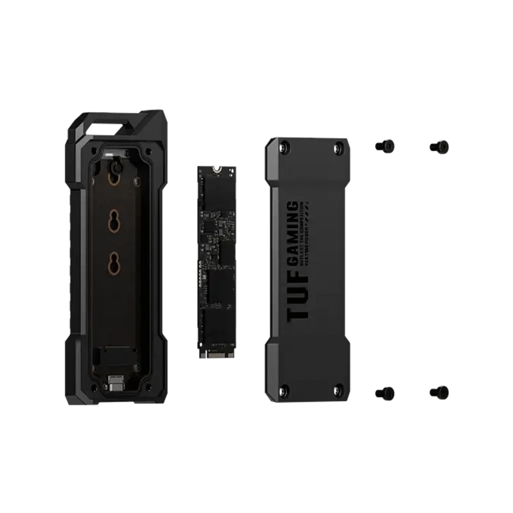 GUNMANSA ASUS ESD-T1A/BLK/G/AS//, SSD enclosure, M.2, M.2, PCI Express, Serial ATA, 10 Gbit/s, USB connectivity, Black