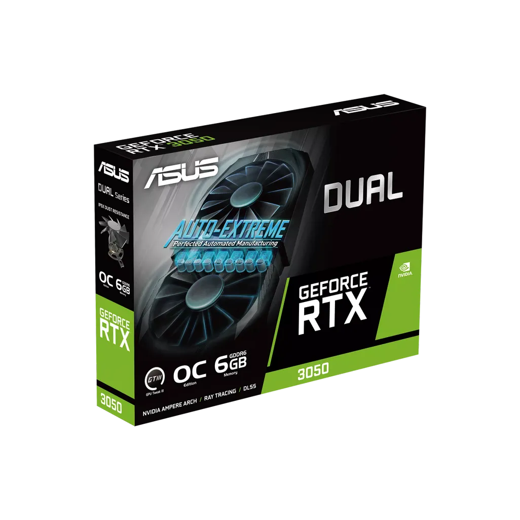 GUNMANSA ASUS Graphics Card/NVIDIA/6GB GDDR6/OC mode:1537MHz(Boost Clock)/Default mode:1507MHz(Boost Clock)/1xHDMI/1xDVI/1xDP/450W.