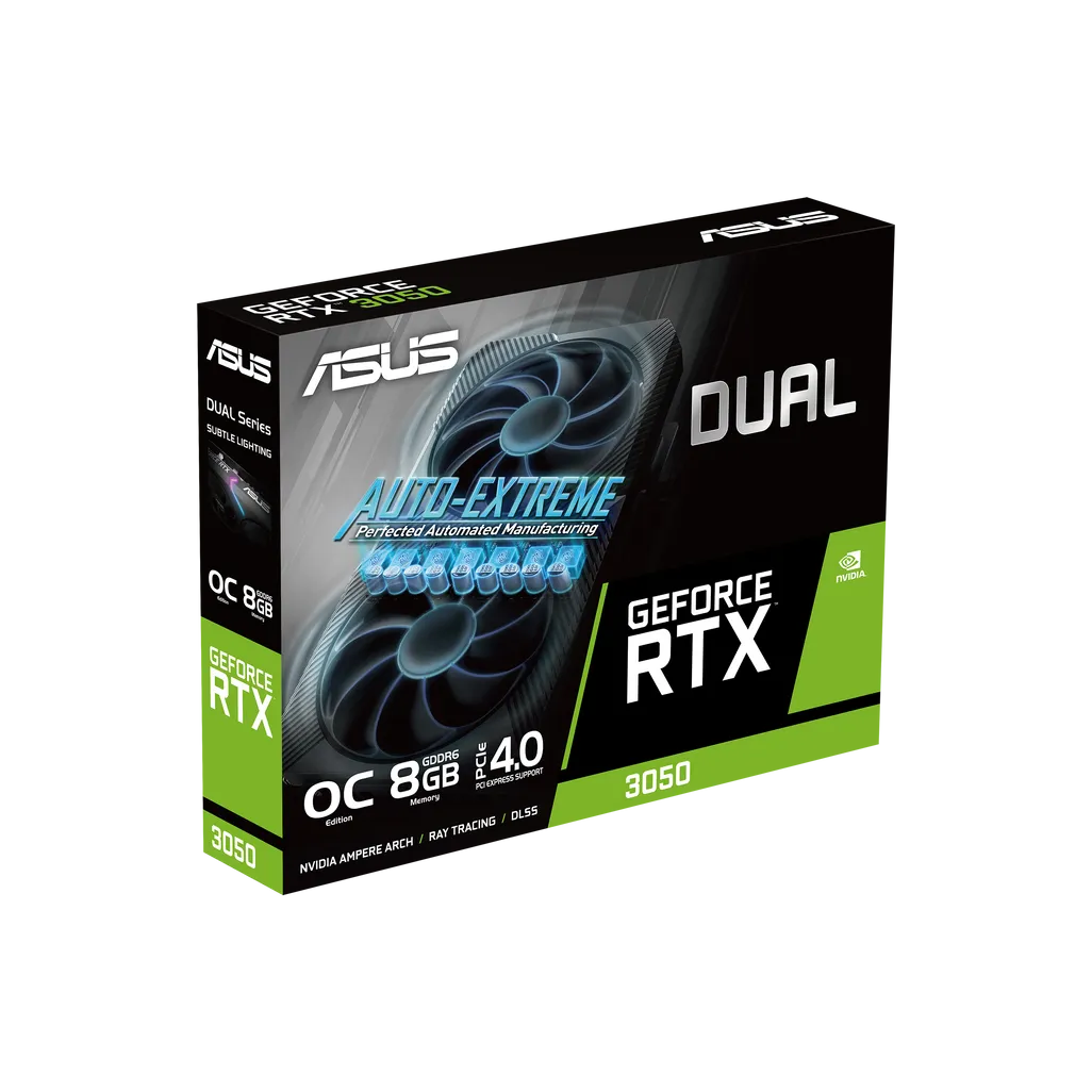 GUNMANSA ASUS Graphics Card/NVIDIA/PCIe4/8GB GDDR6/OC mode:1852 MHz/Default mode:1822 MHz/1xDVI/1xHDMI/1xDP/450W.