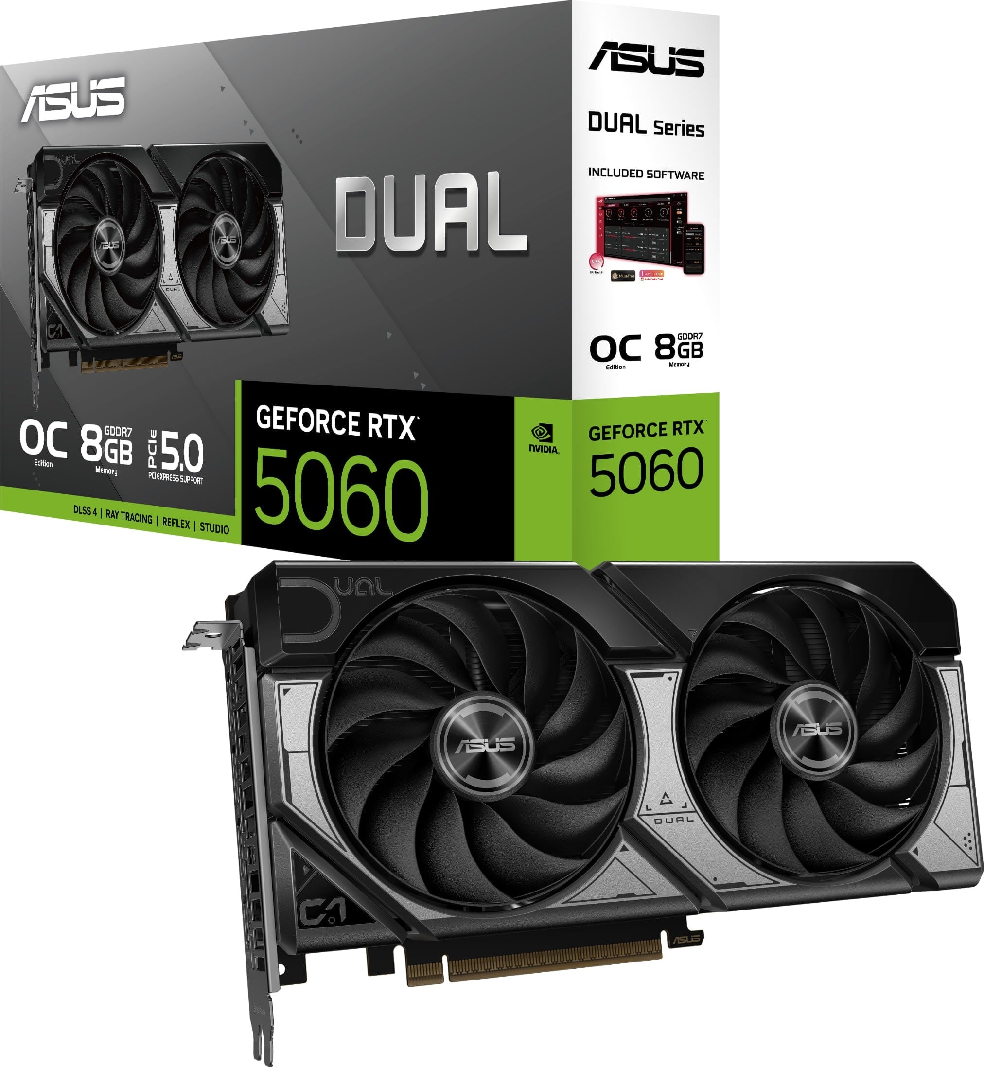 GUNMANSA ASUS Graphics Card/NVIDIA/PCIe5.0/8GB GDDR7/OC . OC mode:2565MHz. Default mode:2535MHz/1xHDMI/3xDP/Res:7680x4320/550W