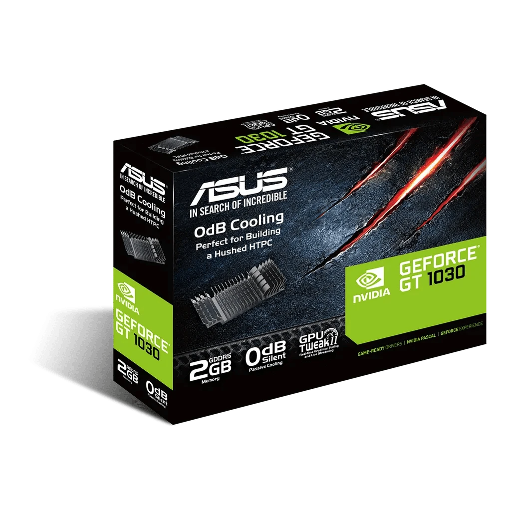 GUNMANSA ASUS GT1030-SL-2G-BRK, GeForce GT 1030, 2 GB, GDDR5, 64 bit, 1920 x 1200 pixels