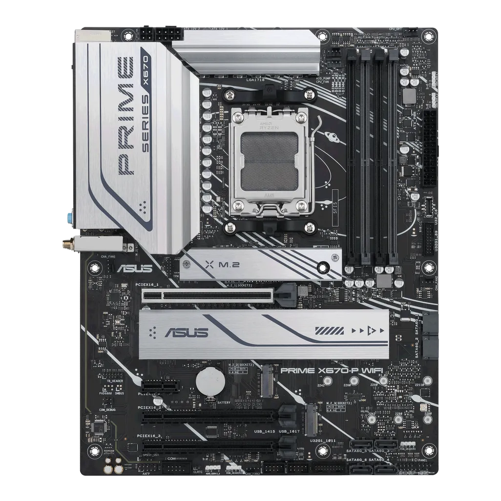 GUNMANSA ASUS Motherboard/ATX/AM5/4xDIMM/Max. 192GB/DDR5/1xDP/1xHDMI/3xPCIe4.0x16/1xPCIe3.0x1/3xM.2/ 6xSATA/RAID/30.5 cm x 24.4 cm.