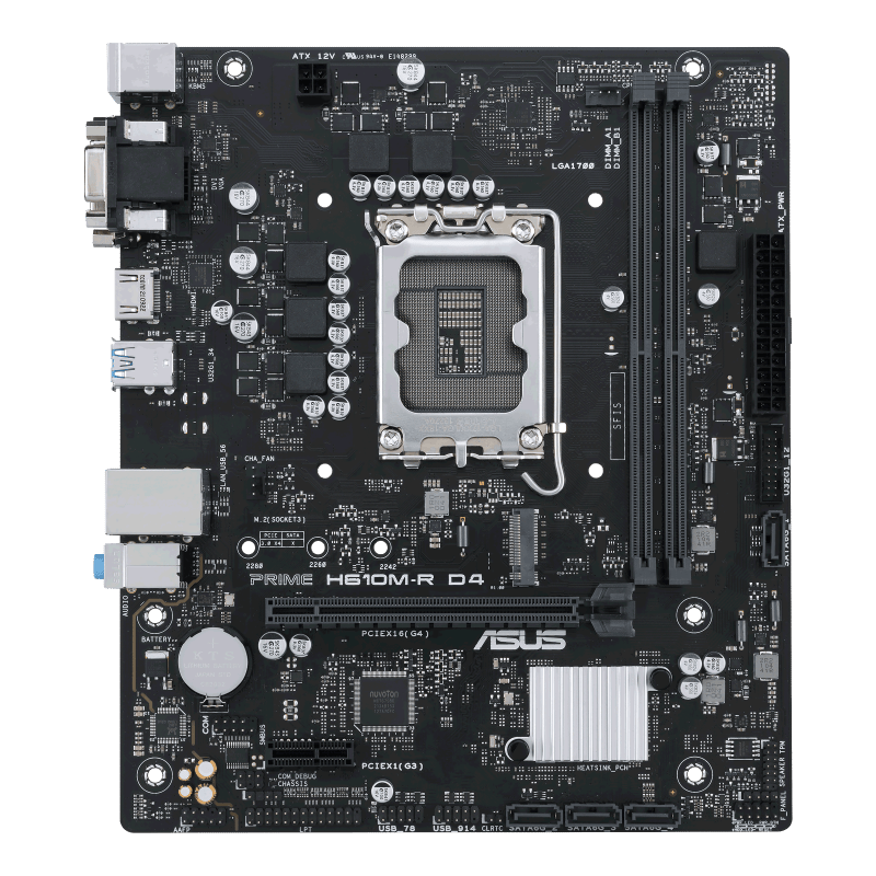 GUNMANSA ASUS Motherboard/LGA1700/12/13/14Gen/DDR4/1xM.2/4xSATA/1xPCIe4x16/1xPCIe3x1/ D-Sub/HDMI/DVI/PS2/4xUSB