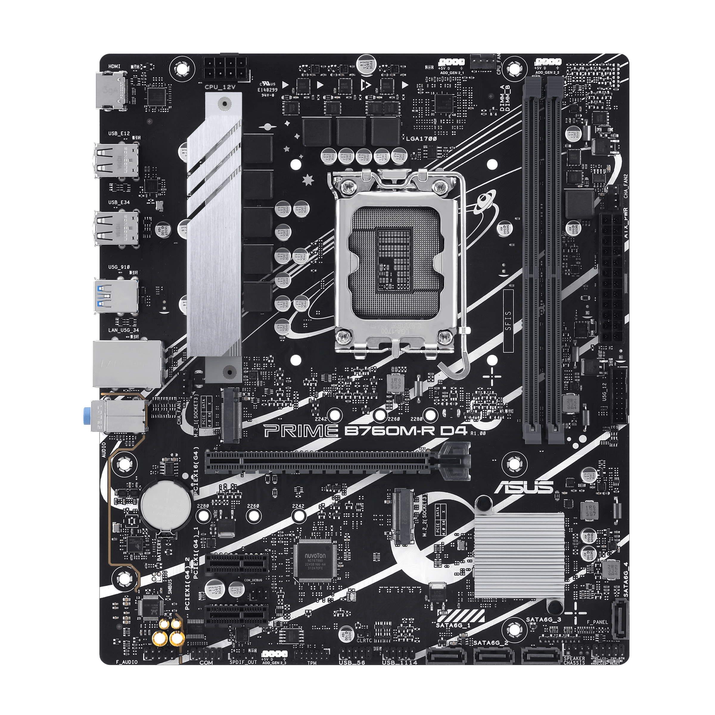 GUNMANSA ASUS Motherboard/mATX/LGA1700/2xDDR4/M.2/4xSATA/1xPCIe4*16/2xPCIe4*1/1xHDMI/8xUSB