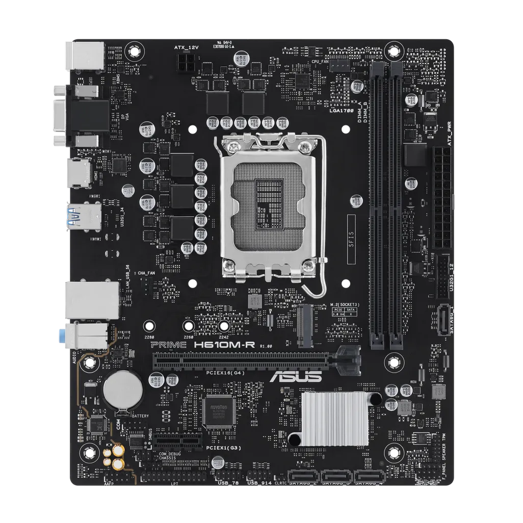 GUNMANSA ASUS Motherboard/mATX/LGA1700/2xDDR5. Max96GB/ 1xM.2/4xSATA/1xPCIe4*16/1xPCIe3*1/1xHDMI/1xVGA/ 1xDP/4xUSB