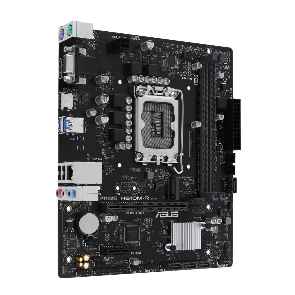 GUNMANSA ASUS Motherboard/mATX/LGA1700/2xDDR5. Max96GB/ 1xM.2/4xSATA/1xPCIe4*16/1xPCIe3*1/1xHDMI/1xVGA/ 1xDP/4xUSB
