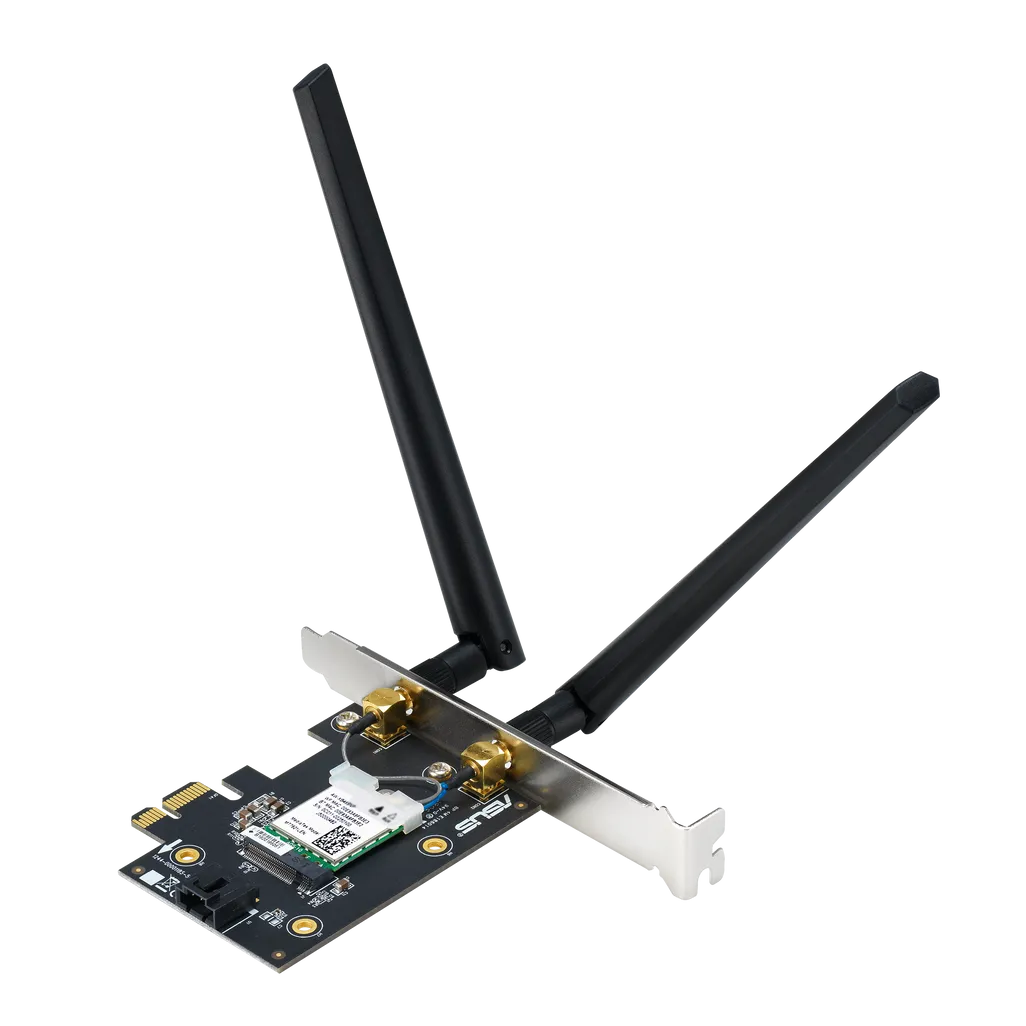 GUNMANSA ASUS PCE-BE6500, Internal, Wireless, PCI Express, WLAN / Bluetooth, 2882 Mbit/s, Black, Stainless steel