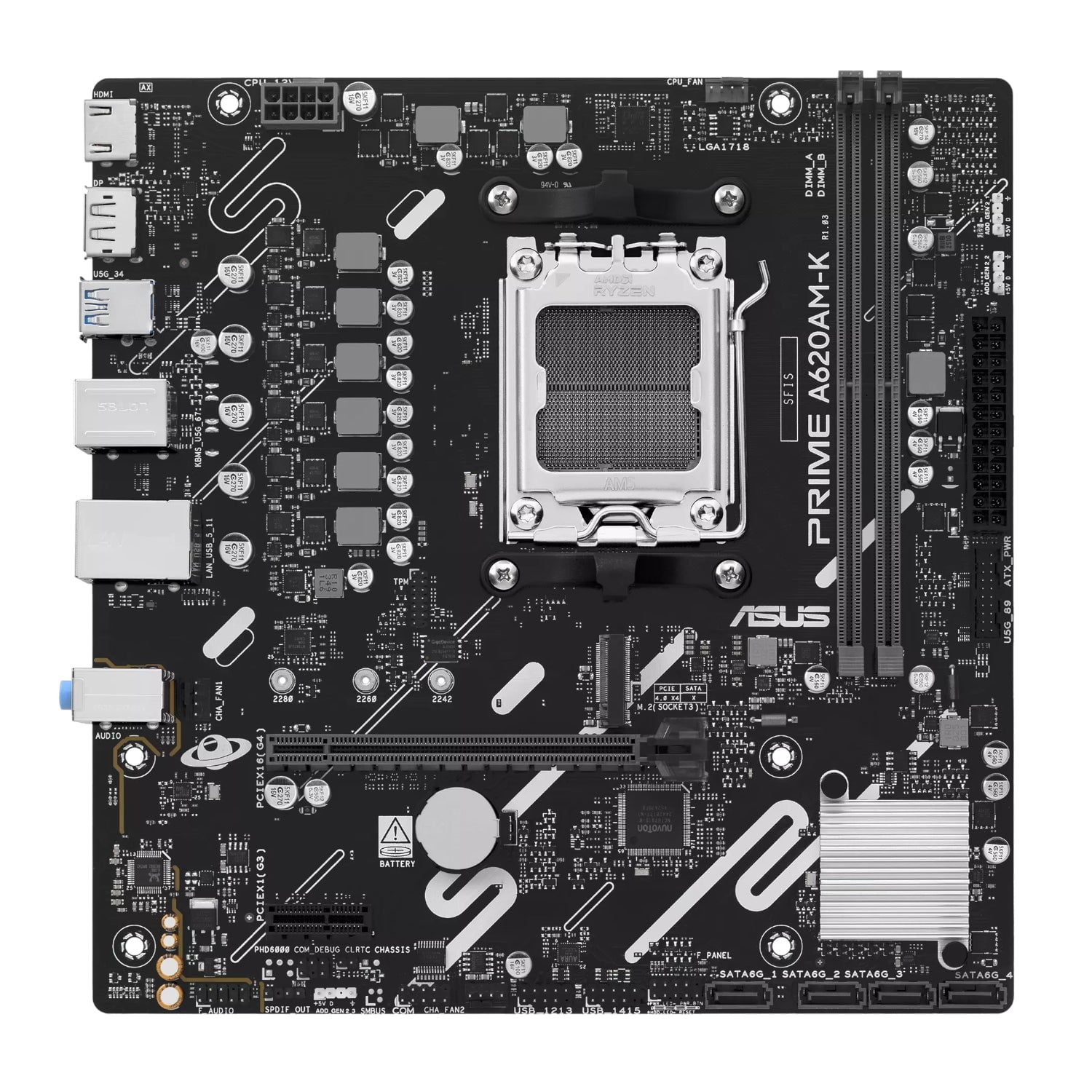 GUNMANSA Asus PRIME A620AM-K AM5 M-ATX Motherboard