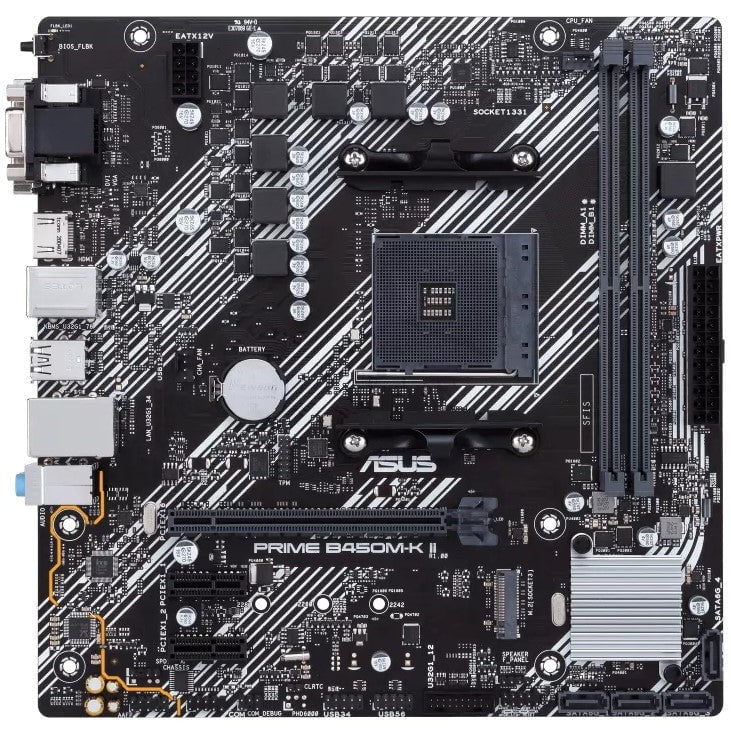 GUNMANSA Asus Prime B450M-K II AMD Socket AM4 Micro ATX Motherboad