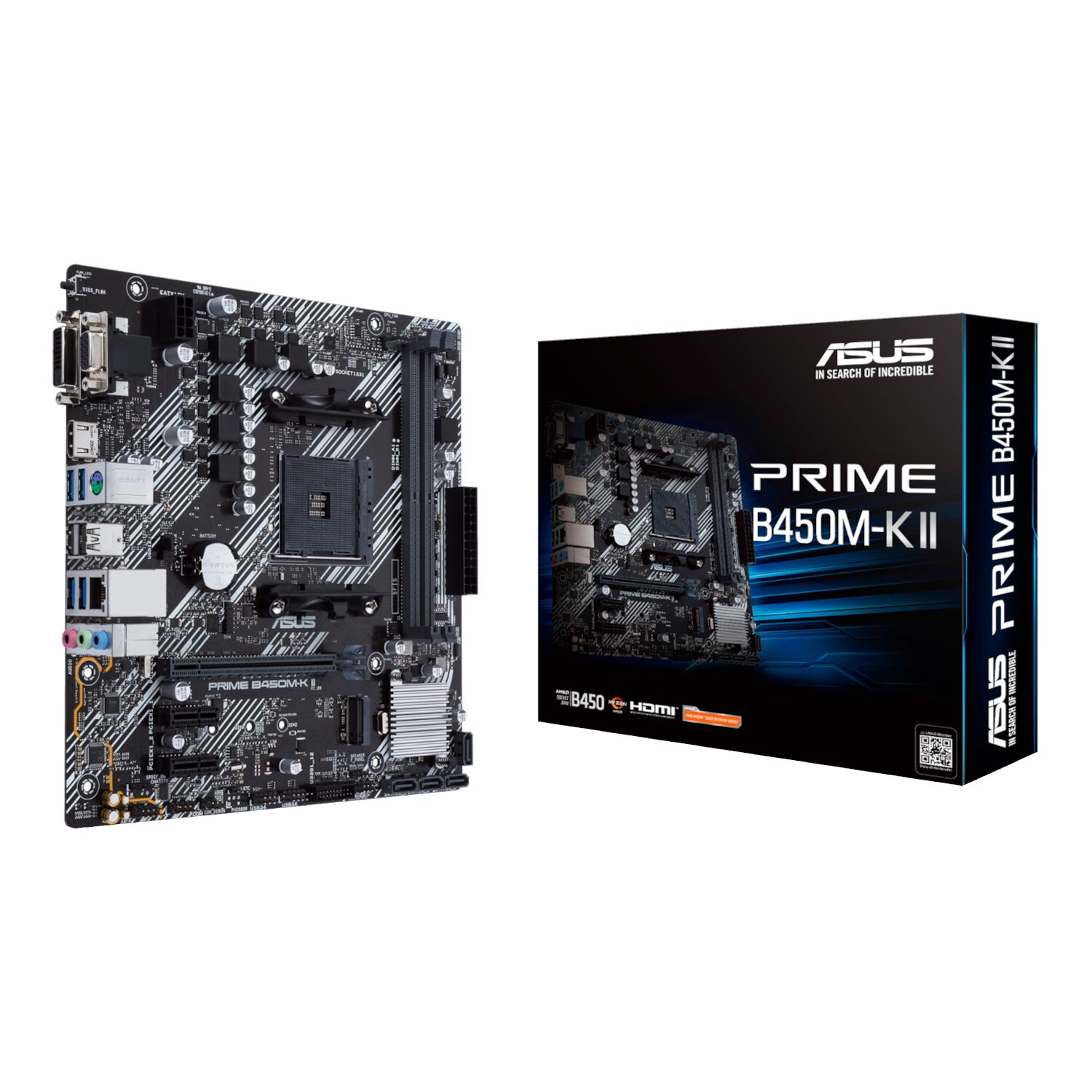 GUNMANSA ASUS PRIME B450M-K II mATX Motherboard - AM4, DDR4, HDMI, M.2, USB3.2