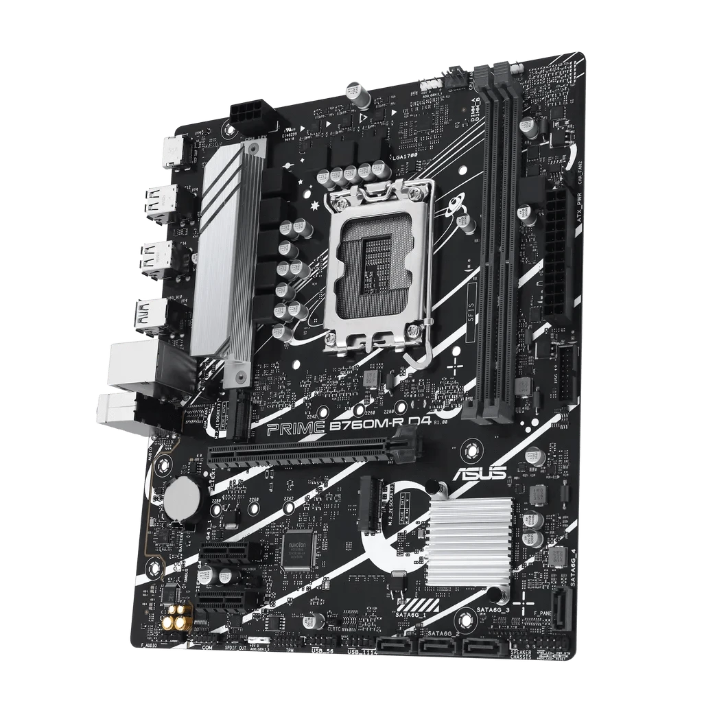 GUNMANSA ASUS PRIME B760M-R D4, Intel, LGA 1700, Intel Core i9 14th Gen