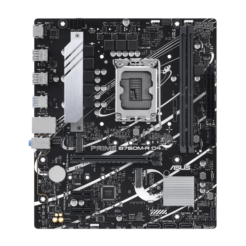 GUNMANSA ASUS PRIME B760M-R D4, Intel, LGA 1700, Intel Core i9 14th Gen