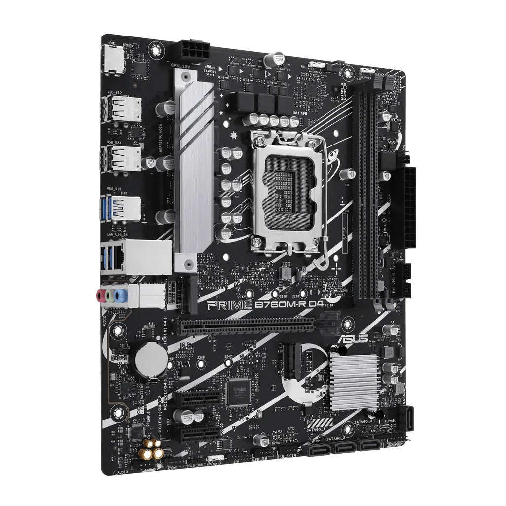 GUNMANSA ASUS PRIME B760M-R D4, Intel, LGA 1700, Intel Core i9 14th Gen