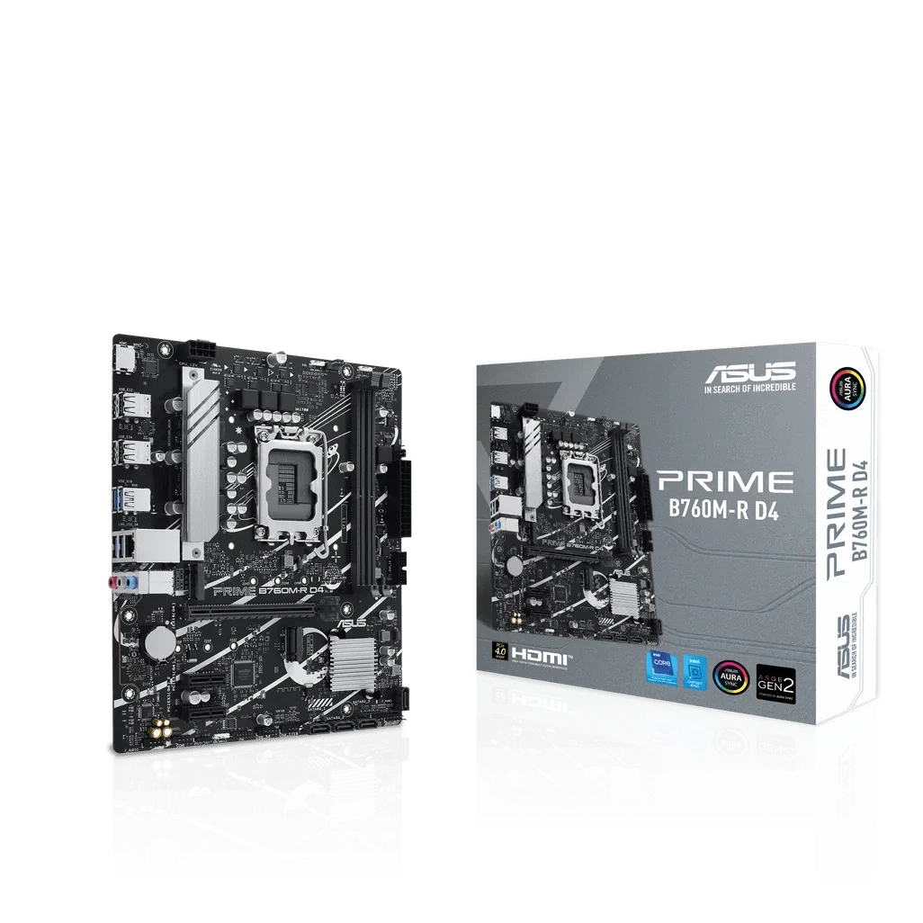 GUNMANSA ASUS PRIME B760M-R D4, Intel, LGA 1700, Intel Core i9 14th Gen