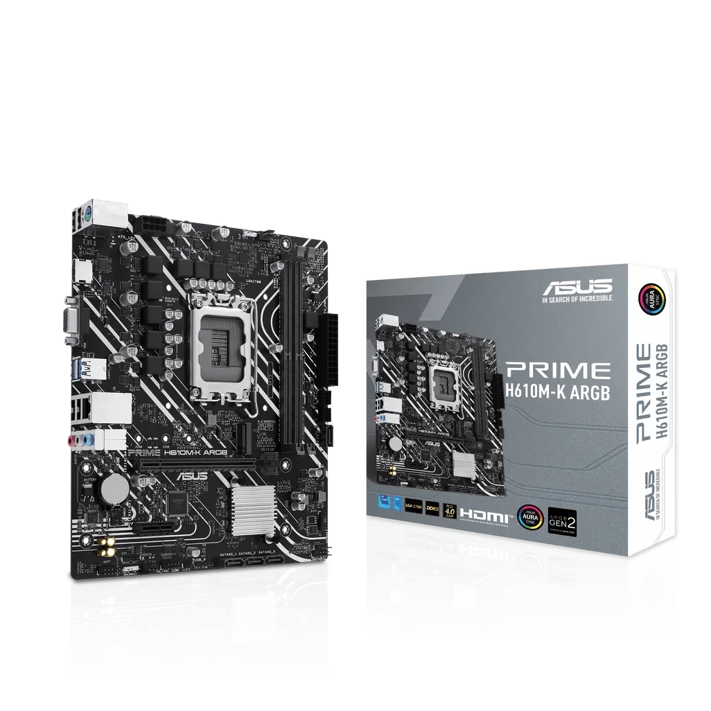 GUNMANSA ASUS PRIME H610M-K ARGB, Intel, LGA 1700, Intel® Celeron®
