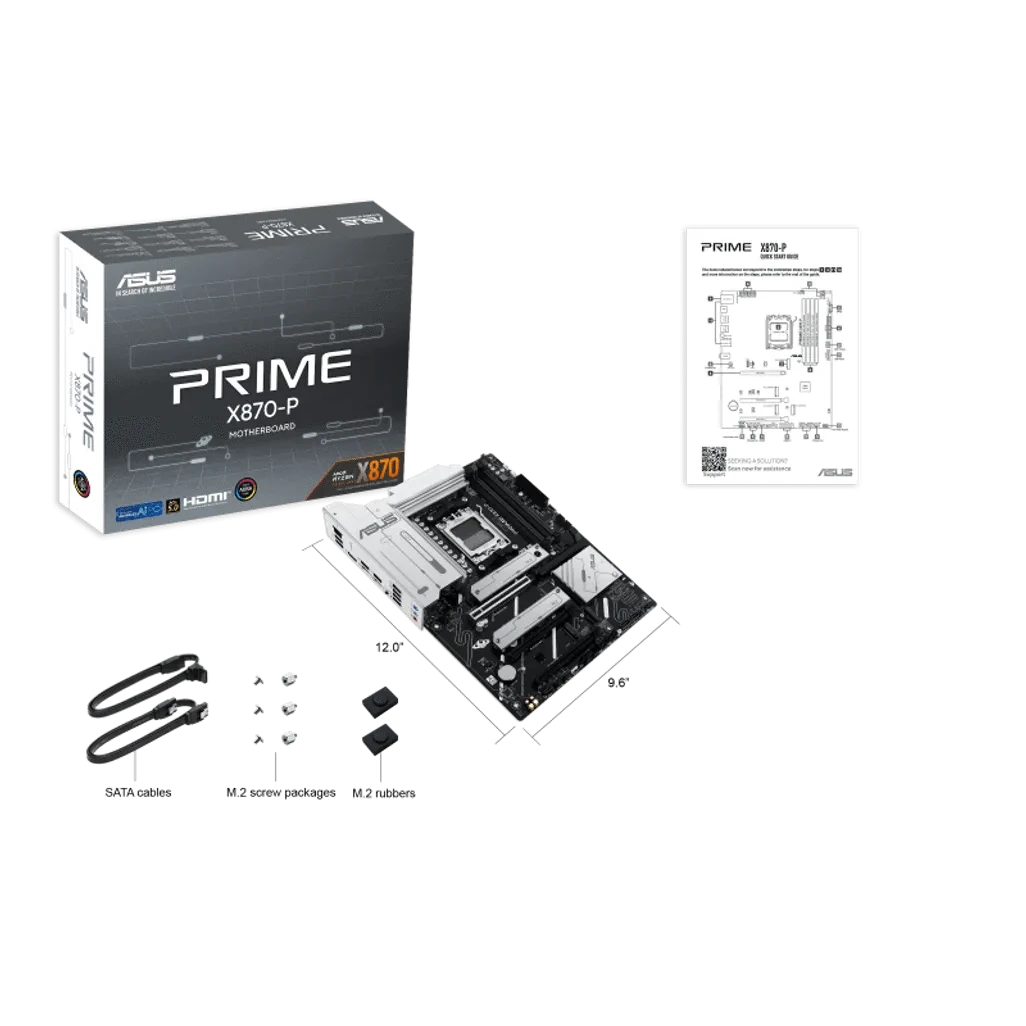 GUNMANSA ASUS PRIME X870-P, AMD, Socket AM5, AMD Ryzen™ 3, AMD Ryzen™ 5