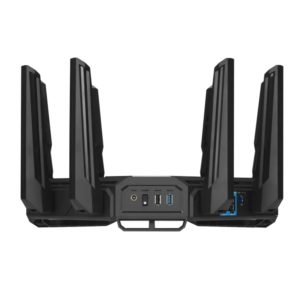 GUNMANSA ASUS ROUTER/Gaming/2.4GHz 4x4/5GHz4x4/6GHz-1 4x4/6GHz 2 4x4/1376+5764+11529+11529Mb /2xWAN/5xLAN/2xUSB/AiMesh/AiProtection/VPN/