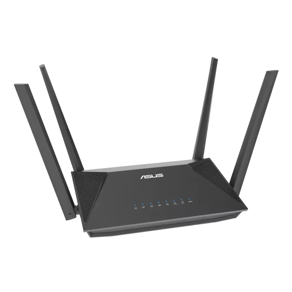 GUNMANSA ASUS RT-AX52 AX1800 AiMesh, Wi-Fi 6 (802.11ax), Dual-band (2.4 GHz / 5 GHz), Ethernet LAN, Black, Tabletop router