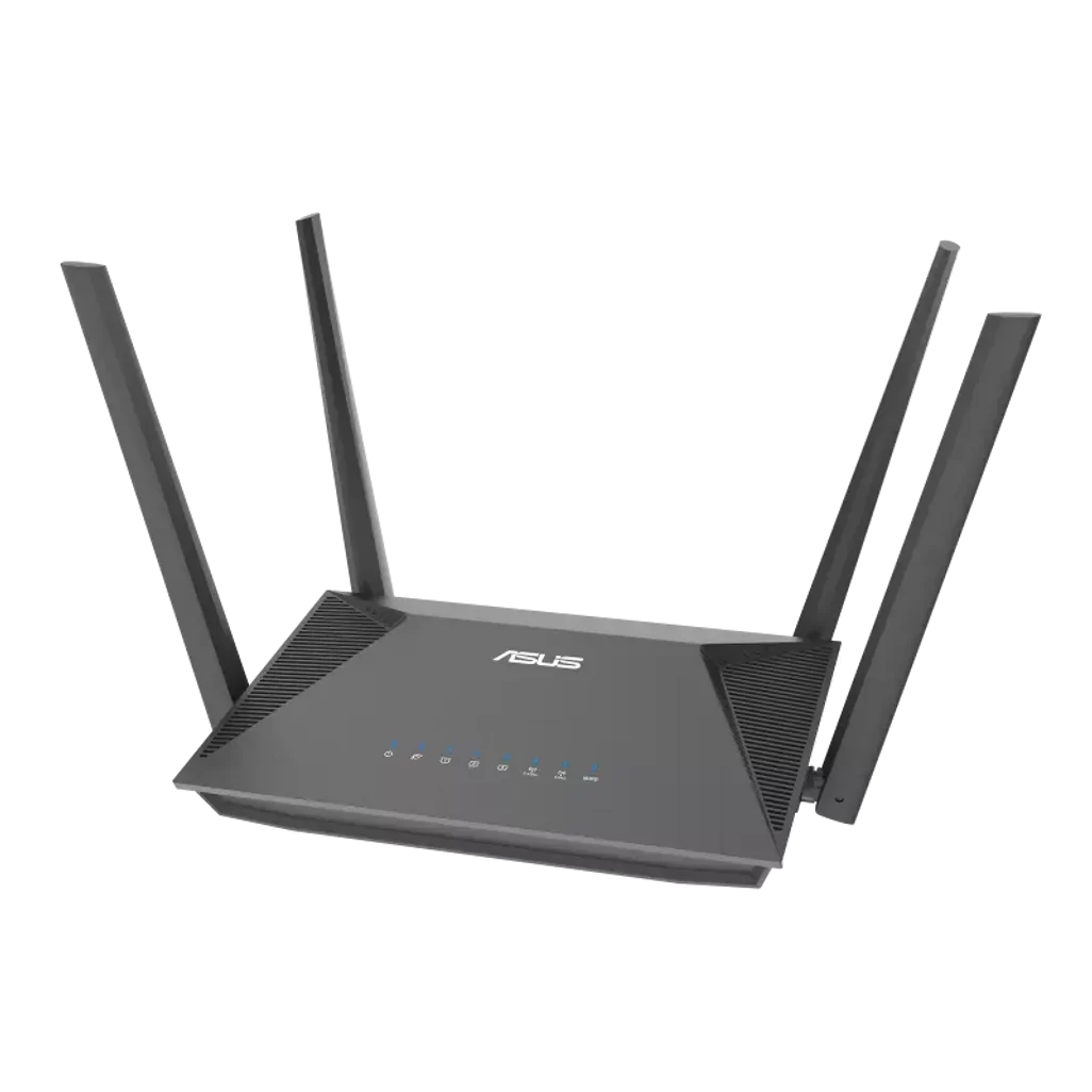 GUNMANSA ASUS RT-AX52 AX1800 AiMesh, Wi-Fi 6 (802.11ax), Dual-band (2.4 GHz / 5 GHz), Ethernet LAN, Black, Tabletop router